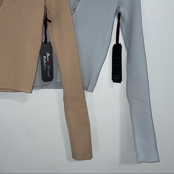 Blue & Tan Button Front Long Sleeve Bundle - Picture 3 of 6